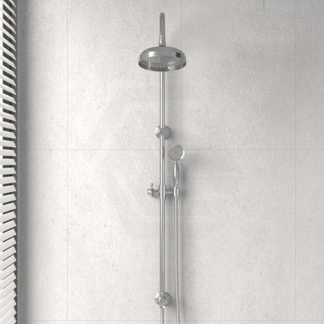 Ikon Clasico Round Chrome Twin Shower Universal Water Inlet Brass Showers