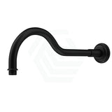 Ikon Clasico Round Matt Black Curved Shower Arm Brass Arms