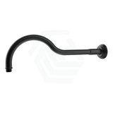 Ikon Clasico Round Matt Black Curved Shower Arm Brass Arms