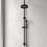 Ikon Clasico Round Matt Black Twin Shower Universal Water Inlet Brass Showers