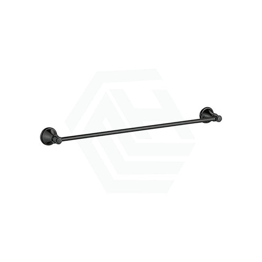 Ikon Clasico Single Towel Rail 600/800Mm Matt Black 600Mm Rails