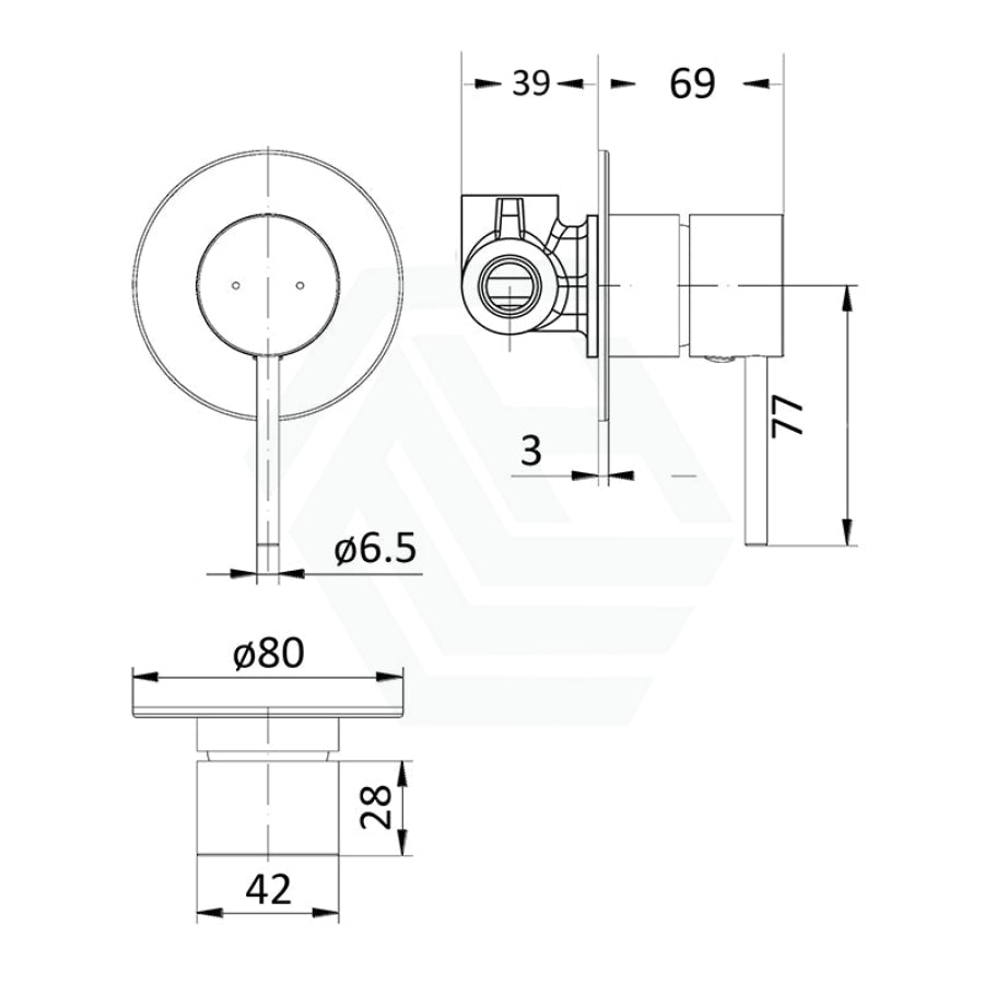 Ikon Hali 80Mm Chrome Brass Wall Mixer For Bathtub And Basin Mixers