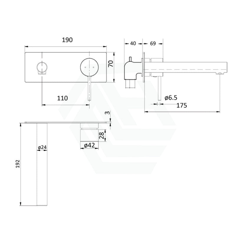 Ikon Hali Pin Lever Brass Chrome Bathtub/Basin Wall Mixer With Spout Mixers