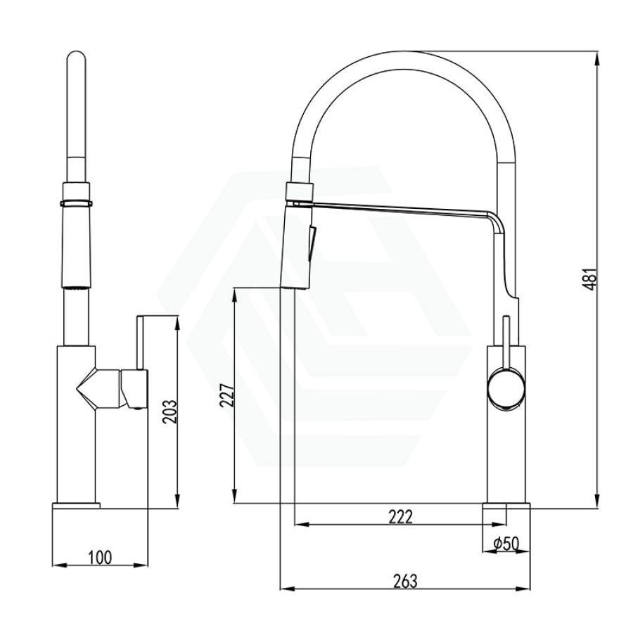 Ikon Hali Round Matt Black Solid Brass Kitchen Sink Mixer 360 Swivel Pull Down Mixers