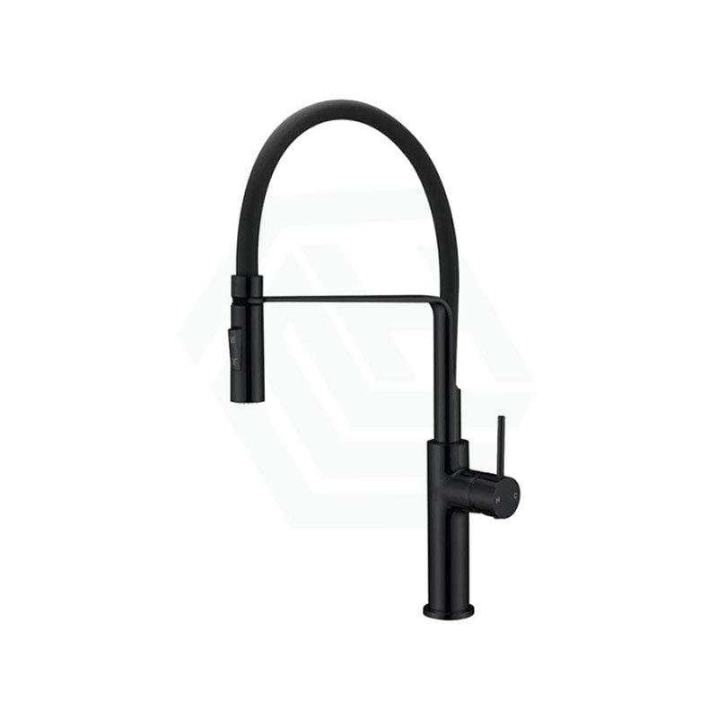 Ikon Hali Round Matt Black Solid Brass Kitchen Sink Mixer 360 Swivel Pull Down Mixers