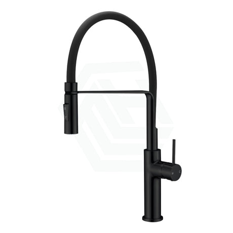 Ikon Hali Round Matt Black Solid Brass Kitchen Sink Mixer 360 Swivel Pull Down Mixers