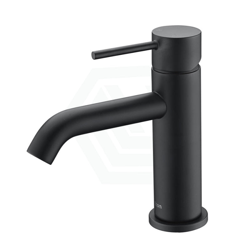 Ikon Hali Solid Brass Matt Black Basin Mixer Tap For Vanity And Sink Short Mixers