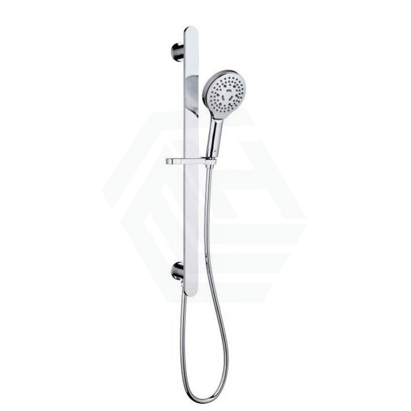 Ikon Kara Chrome Sliding Round Handheld Shower On Rail With Integrated Water Inlet