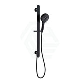 Ikon Kara Matt Black Round Sliding Handheld Shower On Rail With Integrated Water Inlet