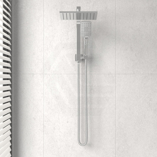 Ikon Sando Mini Combo Twin Shower Set In Square Chrome Surface Showers