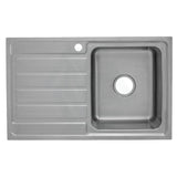 Ikon Seto 860X500X200Mm Stainless Steel Kitchen Sink Left/Right Single Bowl Available Right Hand