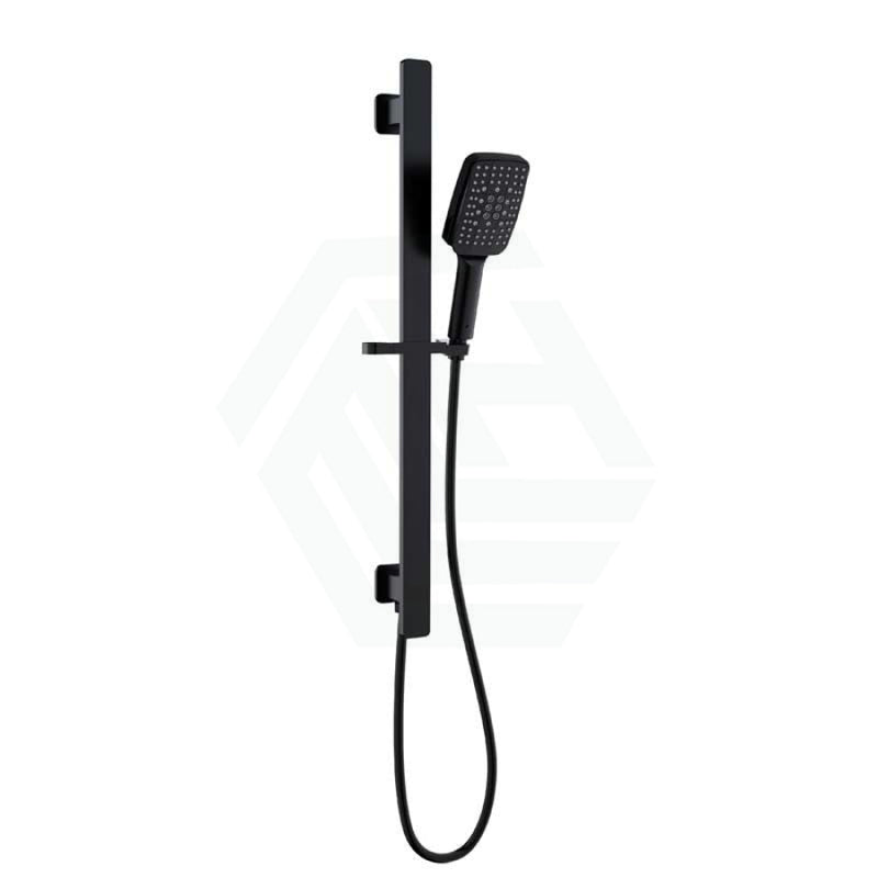 Ikon Seto Matt Black Shower Handheld On Rail With Integrated Water Inlet