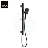 Ikon Seto Matt Black Shower Handheld On Rail With Integrated Water Inlet