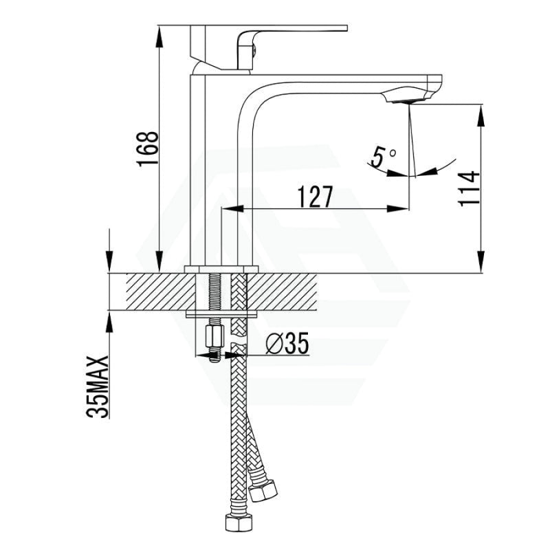 Ikon Seto Solid Brass Matt Back Short Basin Mixer