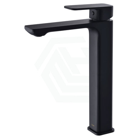 Ikon Seto Solid Brass Matt Black Handle Tall Basin Mixer Tap For Vanity And Sink Mixers