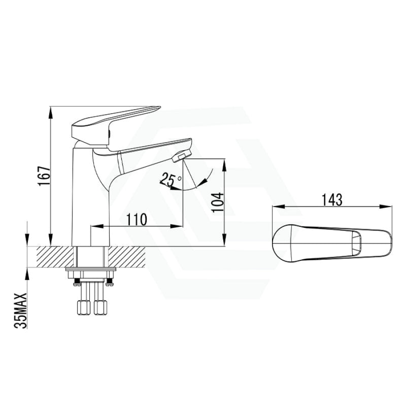 Ikon Sulu Solid Brass Chrome Basin Mixer Tap For Vanity And Sink Short Mixers