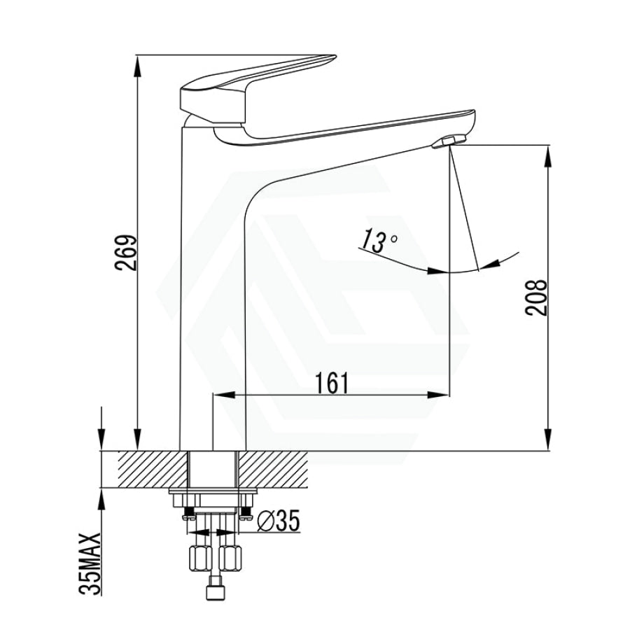 Ikon Sulu Solid Brass Chrome Tall Basin Mixer Tap For Vanity And Sink Mixers