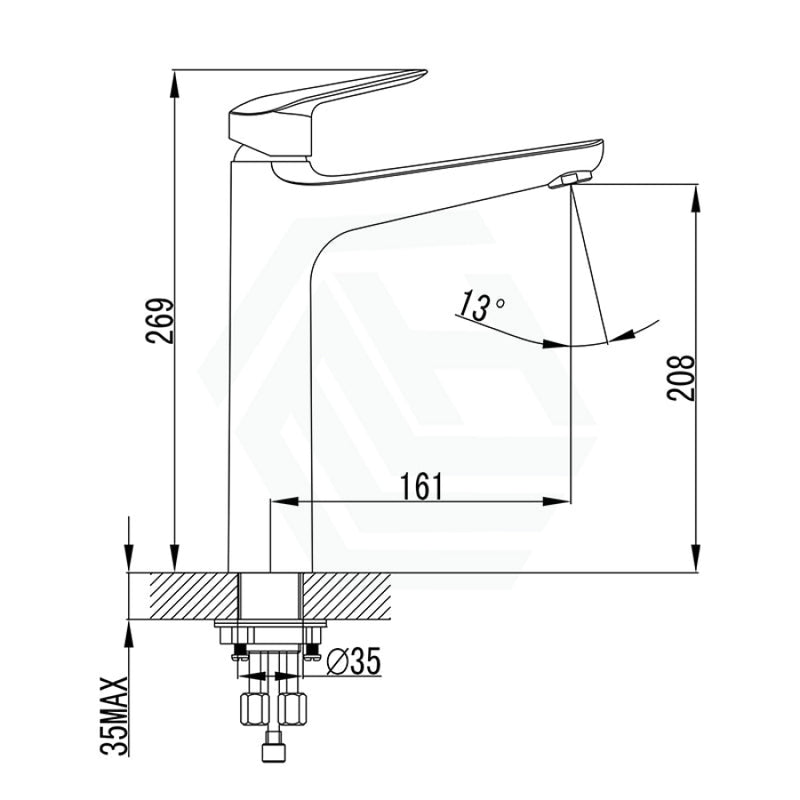 Ikon Sulu Solid Brass Chrome Tall Basin Mixer Tap For Vanity And Sink Mixers