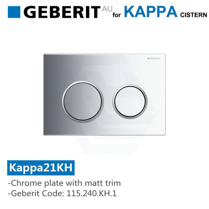 Geberit Kappa21Kh Toilet Button Chrome Plate Matt Trim For Concealed Cisterns 115.240.Kh.1 Toilets