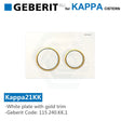 Geberit Kappa21Kk Toilet Button White Plate Gold Trim For Concealed Cisterns 115.240.Kk.1 Toilets