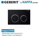 Geberit Kappa21Km Toilet Button Gloss Black Plate Chrome Trim For Concealed Cisterns 115.240.Km.1