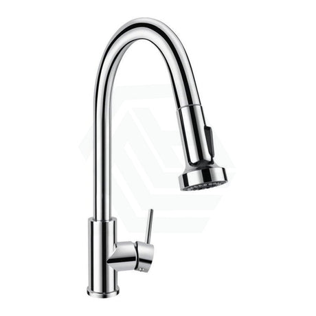 Euro Chrome Solid Brass Round Mixer Tap With 360 Swivel And Wide Pull Out Multi Spray Option For