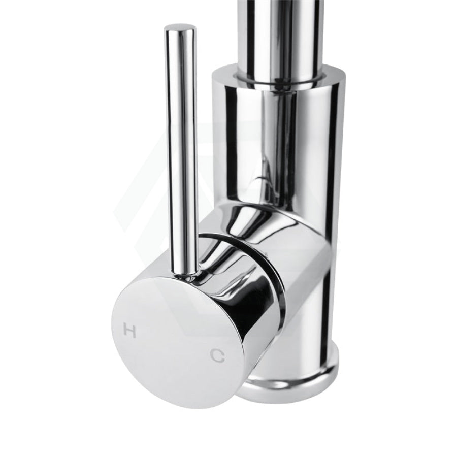 Euro Chrome Solid Brass Round Mixer Tap With 360 Swivel And Wide Pull Out Multi Spray Option For