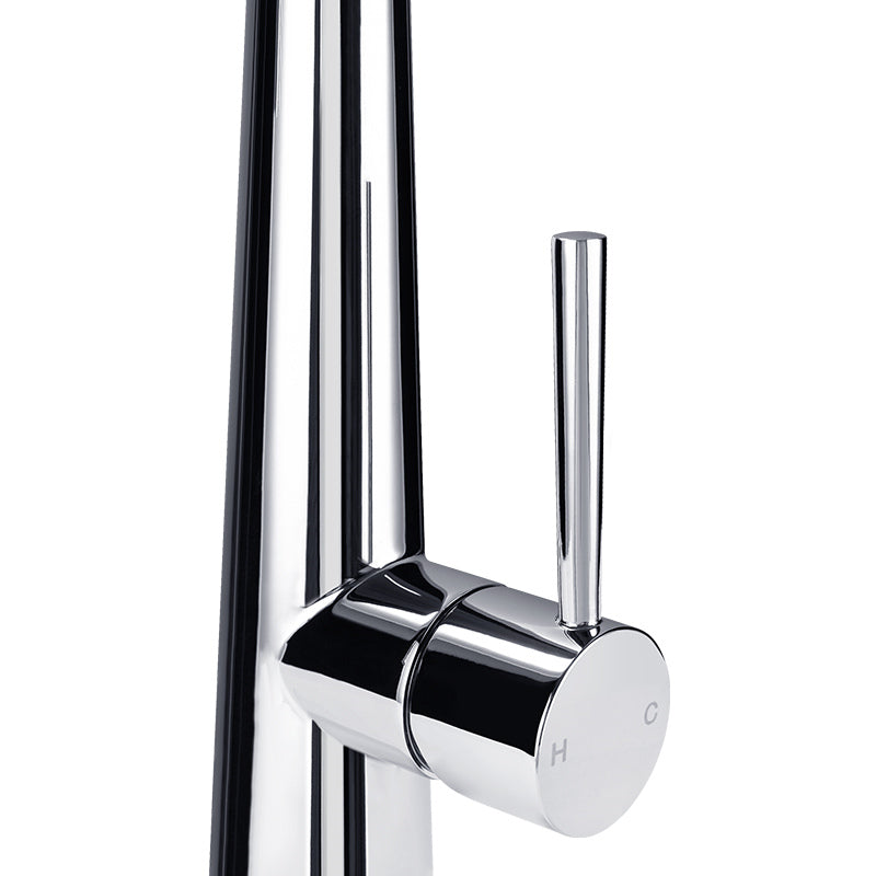 Chrome Solid Brass Mixer Tap With Flexible Rubber Spout 360 Swivel For Kitchen Products