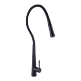 Matt Black Solid Brass Mixer Tap With Flexible Rubber Spout 360 Swivel For Kitchen Products