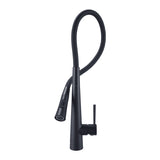 Matt Black Solid Brass Mixer Tap With Flexible Rubber Spout 360 Swivel For Kitchen Products