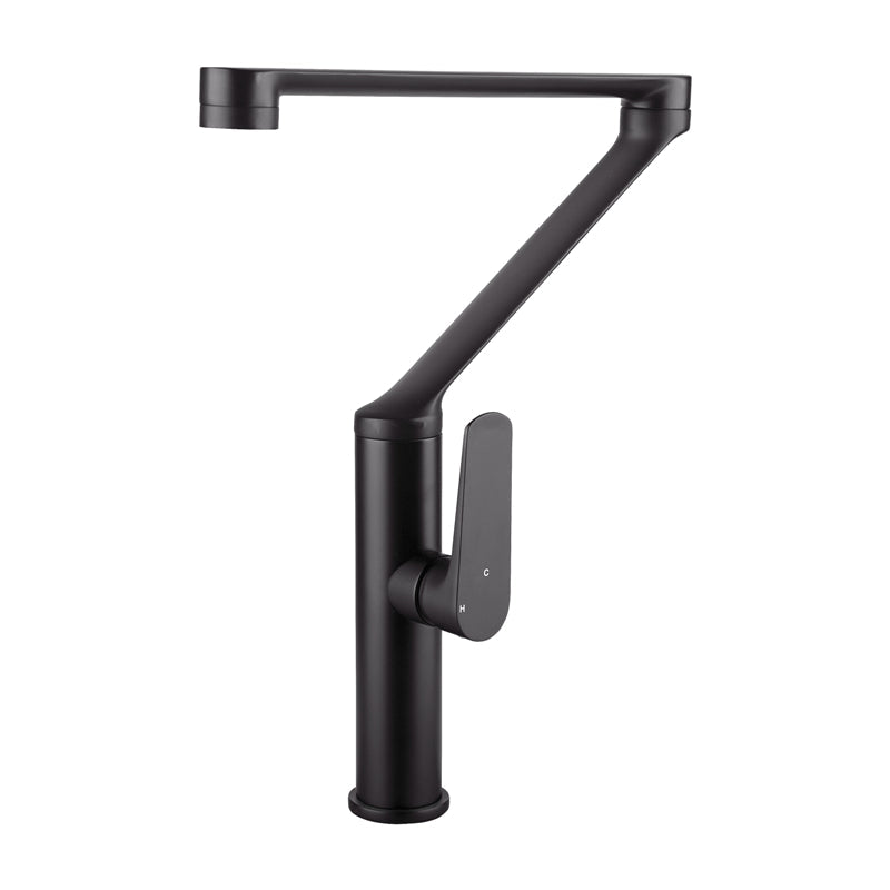 Brass Swivel Spout Kitchen Mixer Tap Black