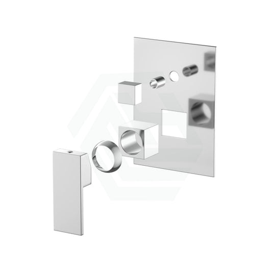 Square Chrome Shower Wall Mixer Diverter Dress Kit Only