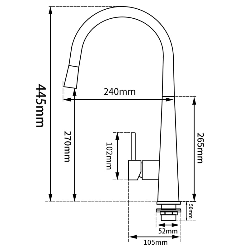 Euro Brushed Nickel Solid Brass Round Mixer Tap With 360 Swivel And Pull Out For Kitchen Kitchen