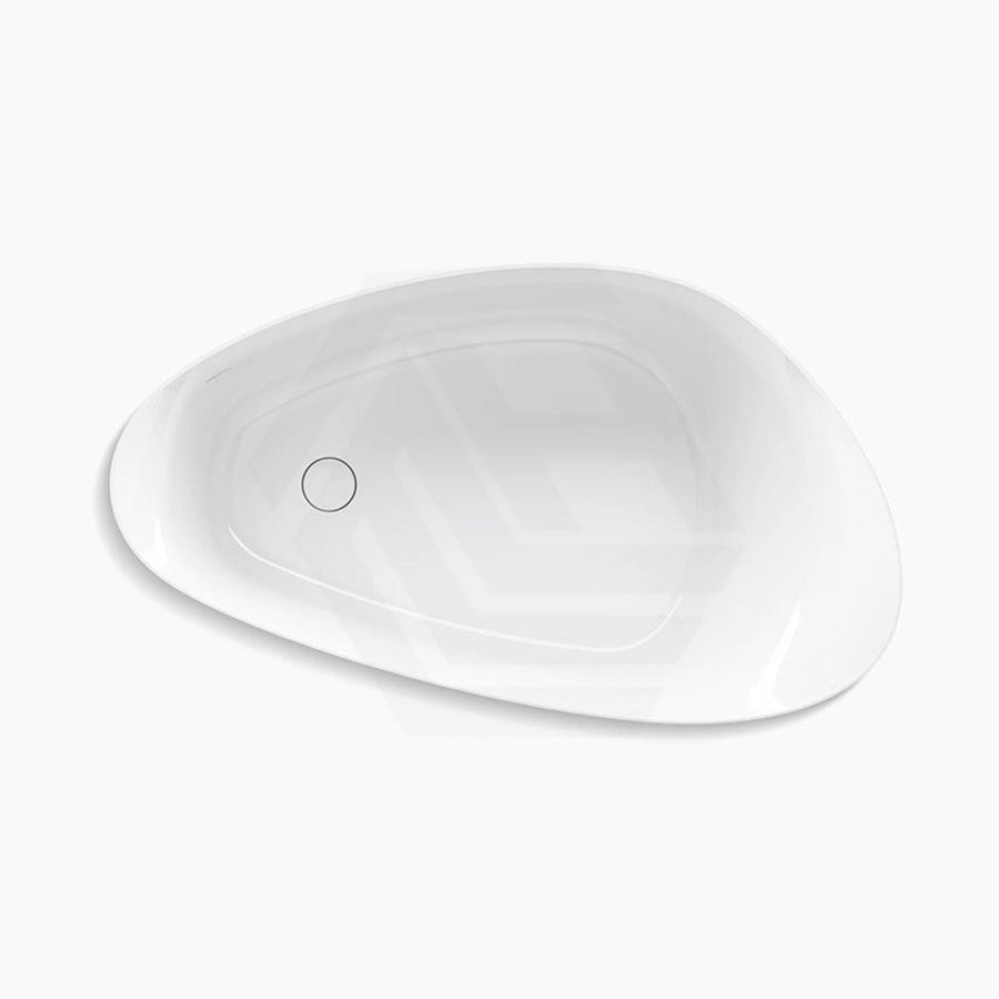 Kohler 1649Mm Veil Lithocast Freestanding Bathtub Gloss White With Overflow Bathtubs