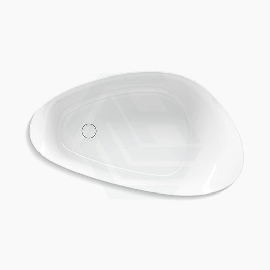 Kohler 1649Mm Veil Lithocast Freestanding Bathtub Gloss White With Overflow Bathtubs