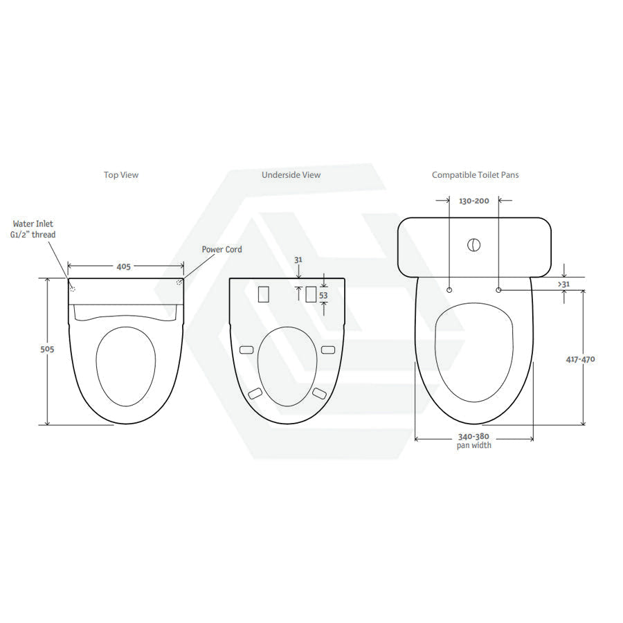 505Mm Englefield Length Intelligent Electric Toilet Cover Seat Plus With Remote Control For Toilet