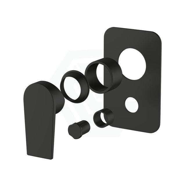 Kohler Aleo Matt Black Rectangular Plate Shower/Bath Mixer With Diverter Thin Trim Kit Only Wall