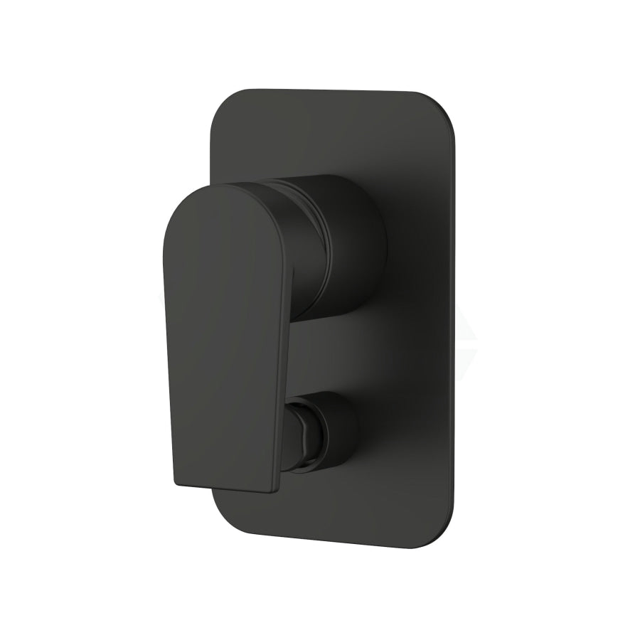 Kohler Aleo Matt Black Rectangular Plate Shower/Bath Mixer With Diverter Thin Trim Kit Only Wall