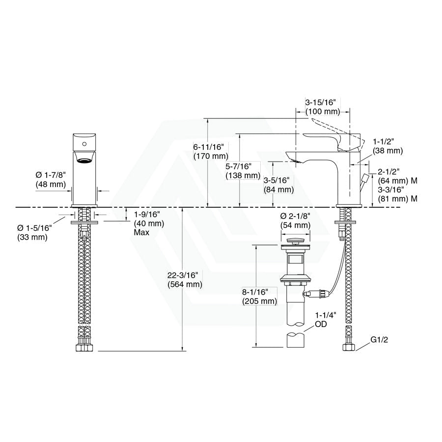 Kohler Aleo S Round Short Matt Black Basin Mixer Tap With Lever Handle Mixers