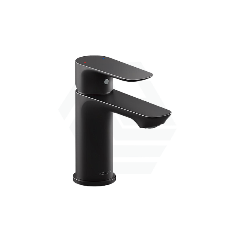 Kohler Aleo S Round Short Matt Black Basin Mixer Tap With Lever Handle Mixers