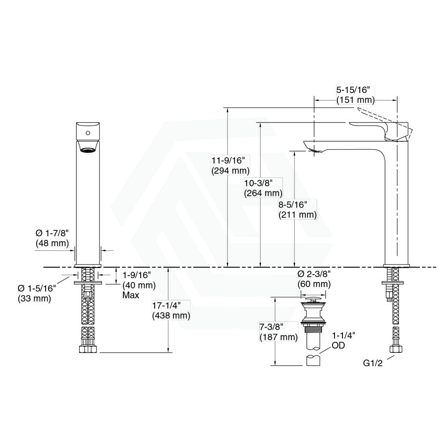 Kohler Aleo S Round Tall Brushed Nickel Basin Mixer Tap With Lever Handle Mixers