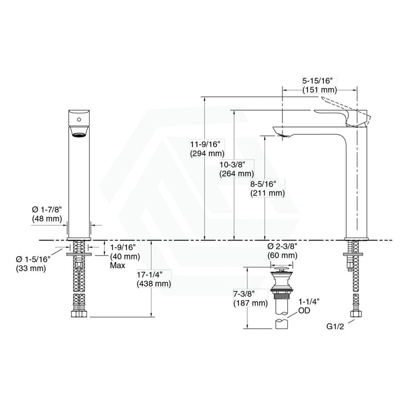 Kohler Aleo S Round Tall Brushed Nickel Basin Mixer Tap With Lever Handle Mixers