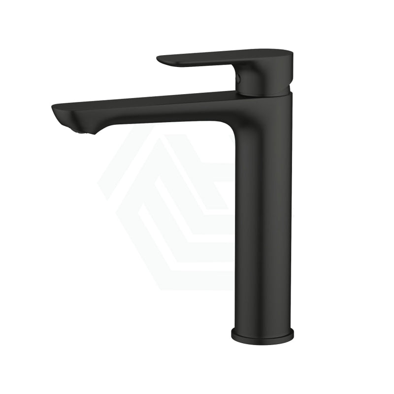 Kohler Aleo S Round Tall Matt Black Basin Mixer Tap With Lever Handle Mixers