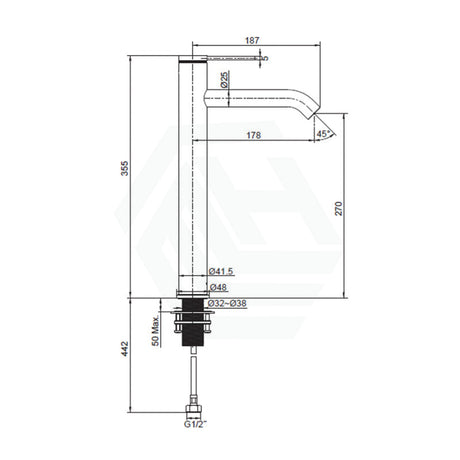 Kohler Components Brushed Brass Super Tall Single Lever Basin Mixer Gold Mixers