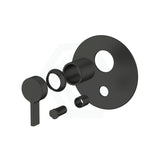 Kohler Components Matt Black Round Plate Shower/Bath Mixer With Diverter Thin Trim Kit Only - Lever