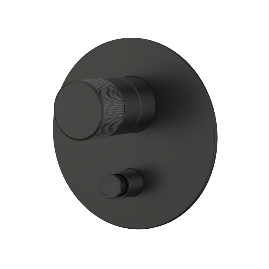 Kohler Components Matt Black Round Plate Shower/Bath Mixer With Diverter Thin Trim Kit Only - Oyl