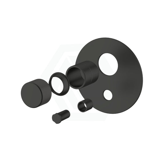 Kohler Components Matt Black Round Plate Shower/Bath Mixer With Diverter Thin Trim Kit Only - Oyl