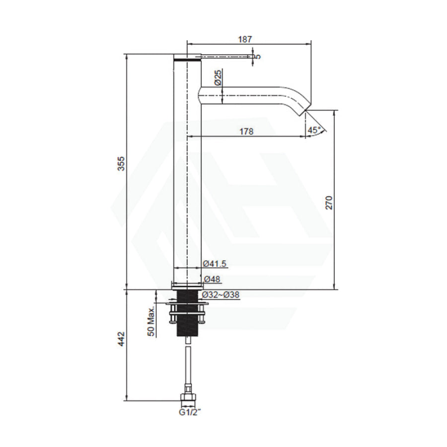 Kohler Components Matt Black Super Tall Single Lever Basin Mixer Mixers