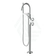 Kohler Components Polished Chrome Floor Mounted Bath Filler Trim With Industrial Handles And Hand