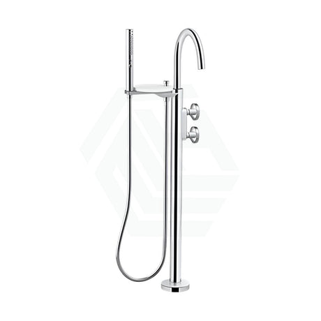 Kohler Components Polished Chrome Floor Mounted Bath Filler Trim With Industrial Handles And Hand